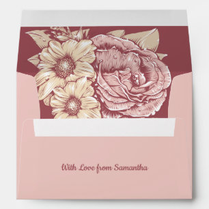 Flower Illustration custom text Envelope