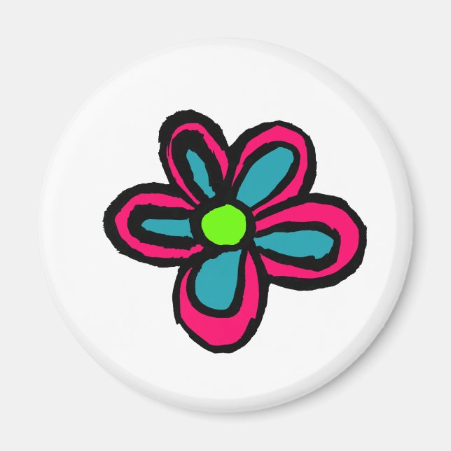 Flower illustration magnet (Front)