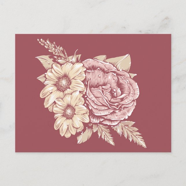 Flower Illustration postcard (Front)