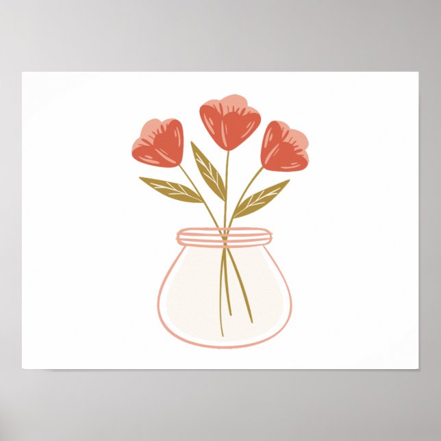 Flower in a Vase for Mindfulness Poster (Front)