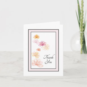Flower in Black Frame Sympathy Thank You  Card