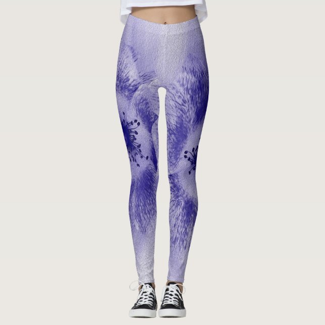 Flower in blue 2 leggings (Front)