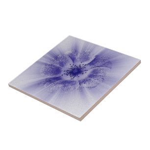 Flower in blue ceramic tile