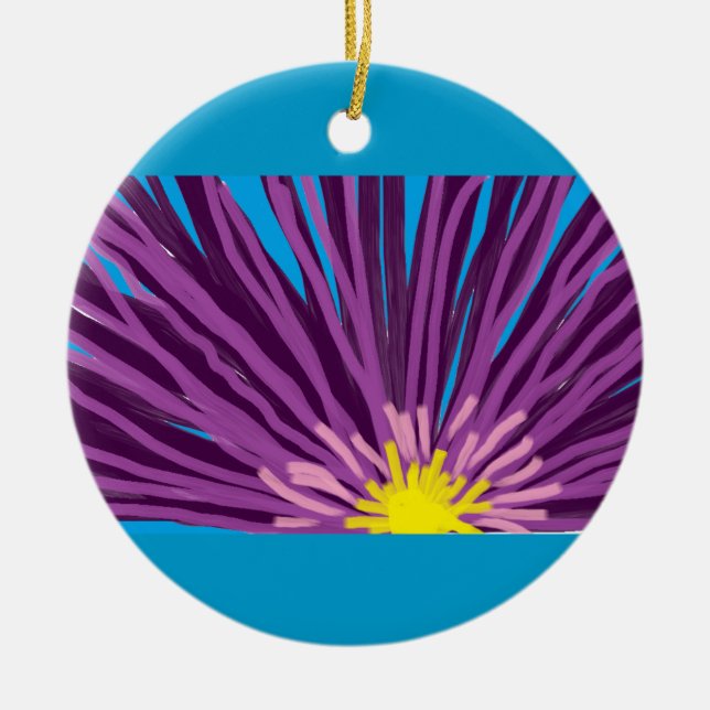 Flower in Oil Ceramic Tree Decoration (Front)