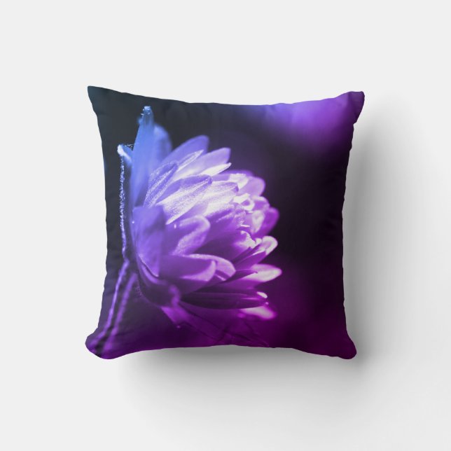 Flower In Sunlight Black And White Colour Tint Cushion (Front)