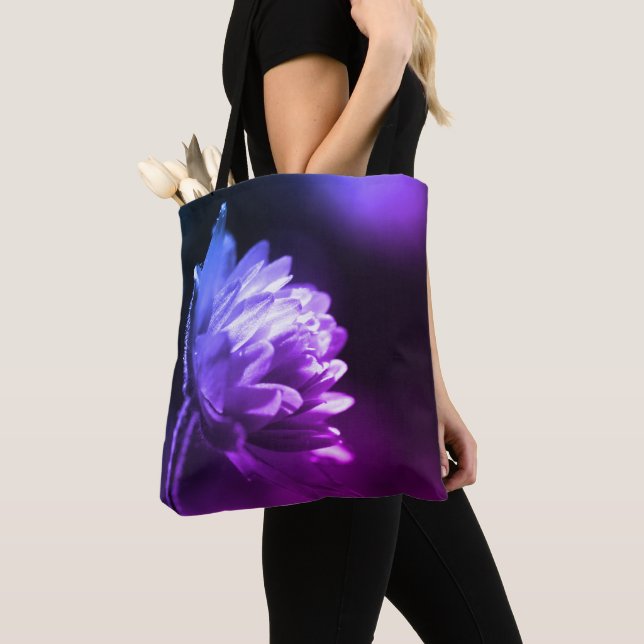 Flower In Sunlight Black And White Colour Tint  Tote Bag (Close Up)
