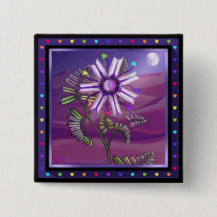Flower in the desert 15 cm square badge