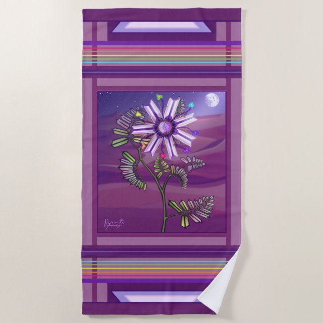 Flower in the Desert Beach Towel (Front)