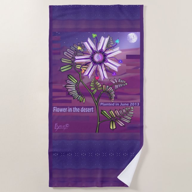 Flower in the Desert Beach Towel (Front)
