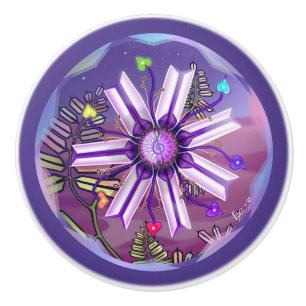 Flower in the desert ceramic knob