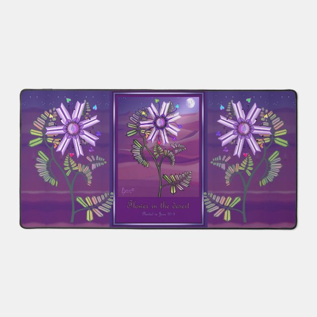 Flower in the Desert  Desk Mat (Front)