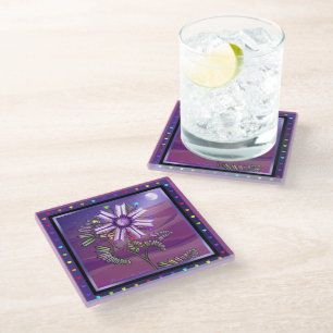 Flower in the Desert Glass Coaster