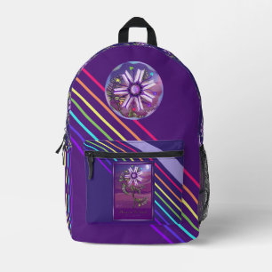 Flower in the desert printed backpack