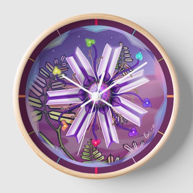 flower in the desert Round Clock (Front)