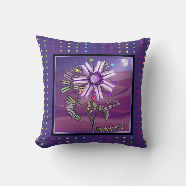 Flower in the desert Throw Pillow (Front)