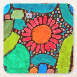 Flower in the Valley, Klee Square Paper Coaster