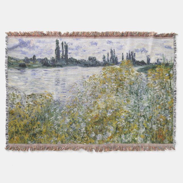 Flower Island near Vétheuil, Claude Monet  Throw Blanket (Front)