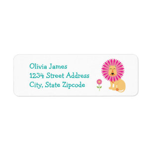 Flower Jungle Animals Return Address Label