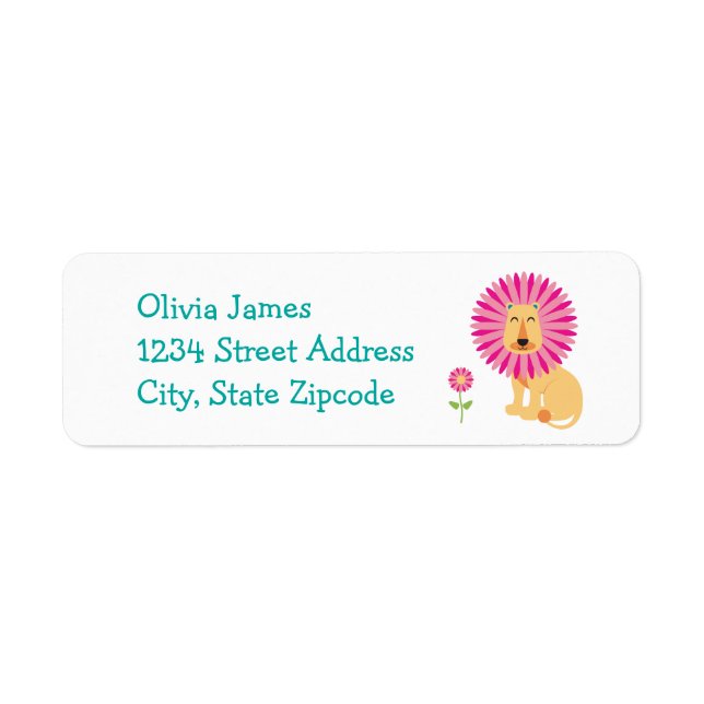 Flower Jungle Animals Return Address Label (Front)