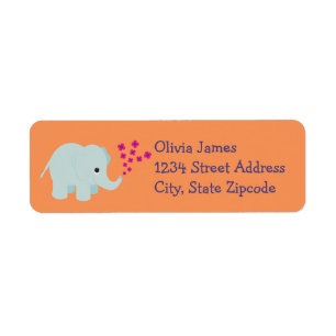 Flower Jungle Animals Return Address Label