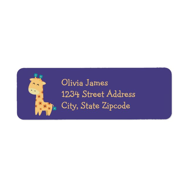 Flower Jungle Animals Return Address Label (Front)