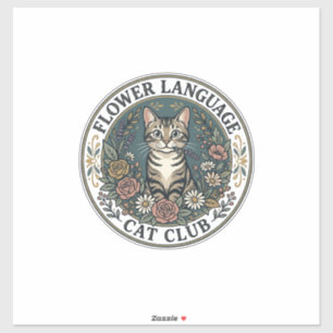 Flower Language Cat Cat Graphic Tee Art - Flower L