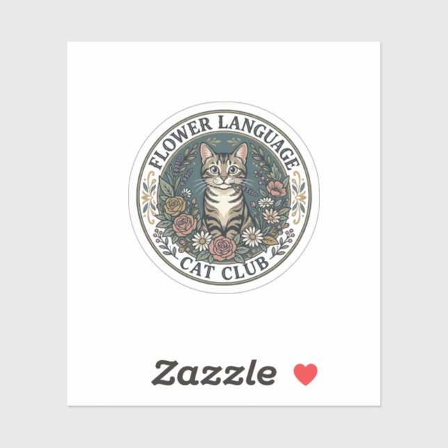 Flower Language Cat Cat Graphic Tee Art - Flower L (Sheet)