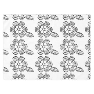 Flower & Leaf Crochet Chart Pattern (Tiled) Tablecloth