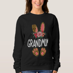 Flower Leopard Grandmom Bunny Women Girl Happy Eas Sweatshirt
