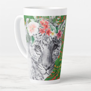 Flower Leopard Jungle Batik Latte Mug