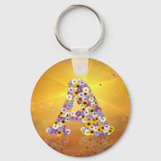 Flower letter A Key Ring (Front)
