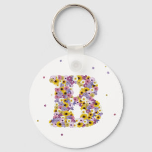 Flower letter B Key Ring