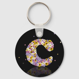 Flower letter C Key Ring