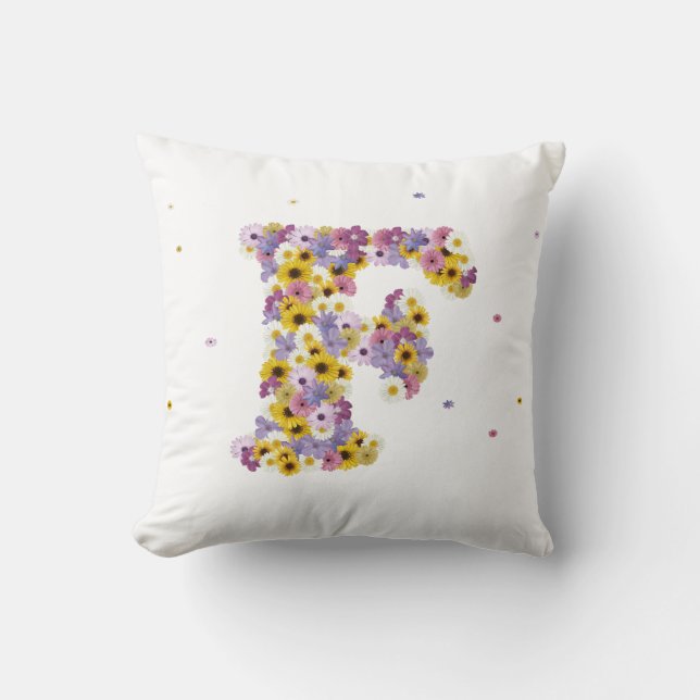 Flower letter F Cushion (Front)