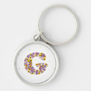 Flower letter g key ring