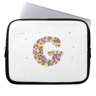 Flower letter g laptop sleeve