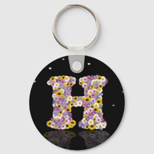 Flower letter H Key Ring