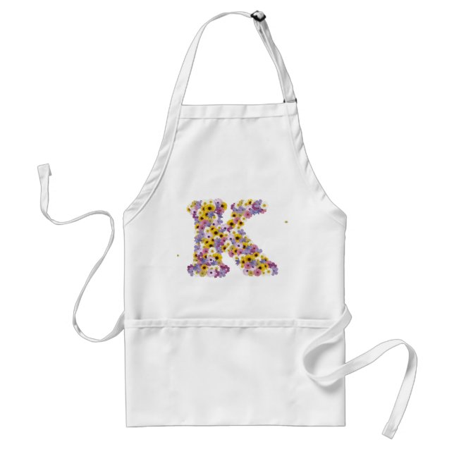 Flower letter K Standard Apron (Front)
