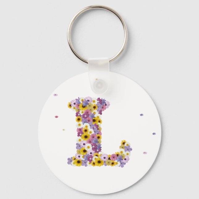Flower letter L Key Ring (Front)