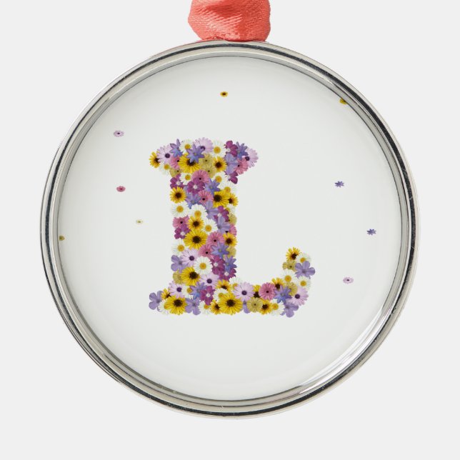 Flower letter L Metal Ornament (Front)
