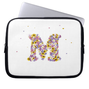 Flower letter M Laptop Sleeve