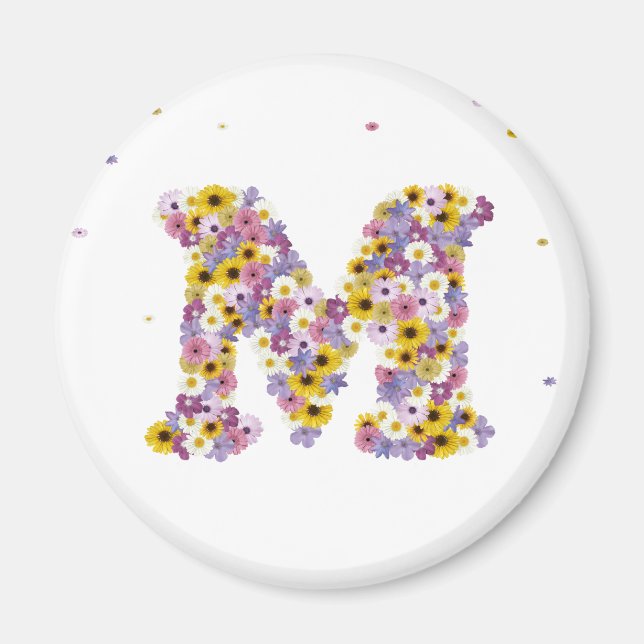 Flower letter M Magnet (Front)