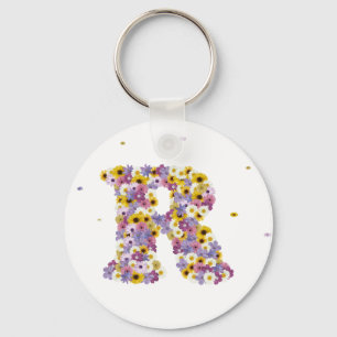 Flower letter R Key Ring