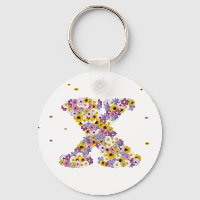 Flower letter x key ring (Front)