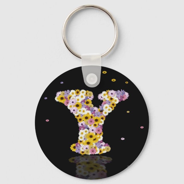 Flower letter y key ring (Front)