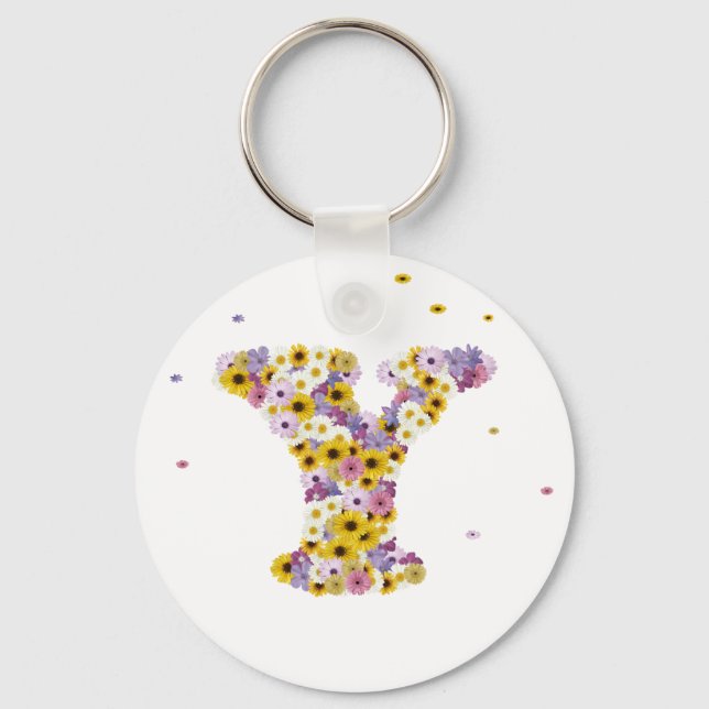 Flower letter y key ring (Front)