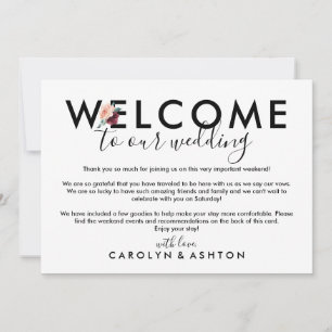 Flower Lettering Maroon Welcome Letter & Itinerary