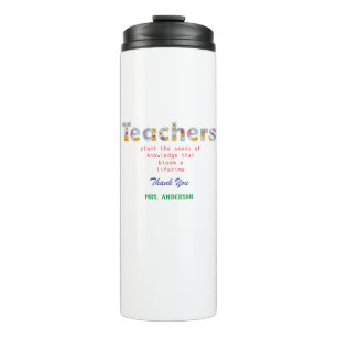 Flower Letters Teacher gift Thermal Tumbler