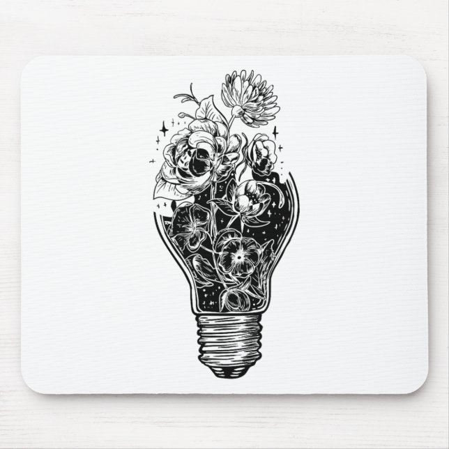 Flower Light Bulb Of Power Tree Peace For Hippies  Mouse Pad (Front)