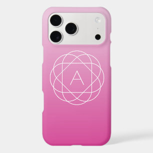 Flower-Like Geometric Monogram Pink Shaded Ombre